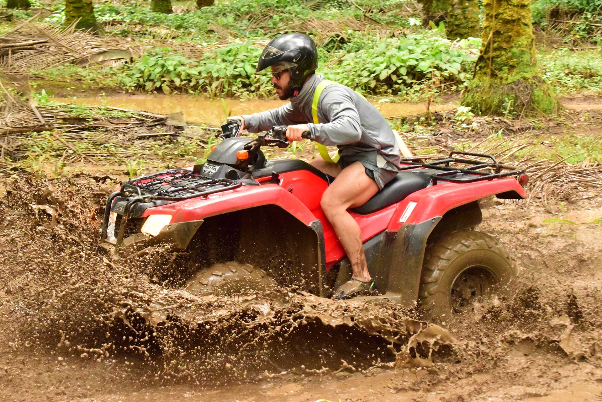 Exploring lush rainforest trails on the Manuel Antonio ATV Tour